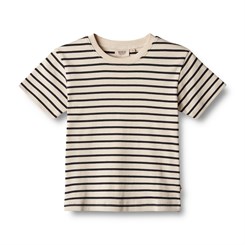 Wheat kortærmet T-shirt Fabian - Navy stripe